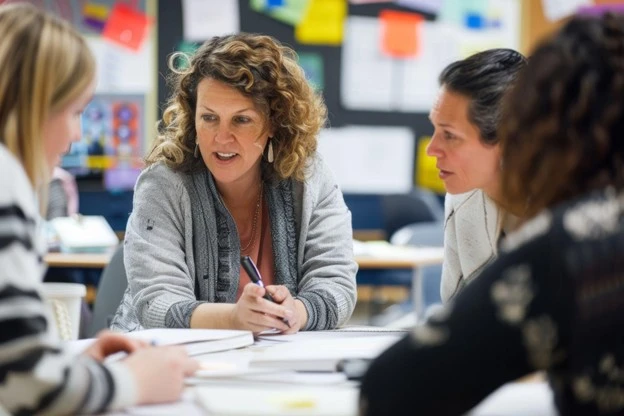 Teachers working together at a table